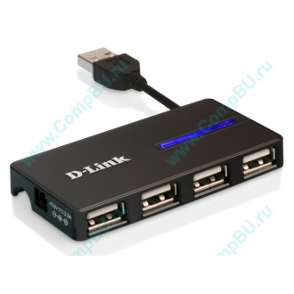 Карманный USB 2.0 концентратор D-Link DUB-104 в Дмитрове, USB хаб DLink DUB104 (Дмитров)
