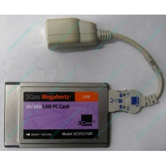 Сетевая карта для ноутбука 3COM Mehahertz 3CCFE574BT (PCMCIA) - Дмитров